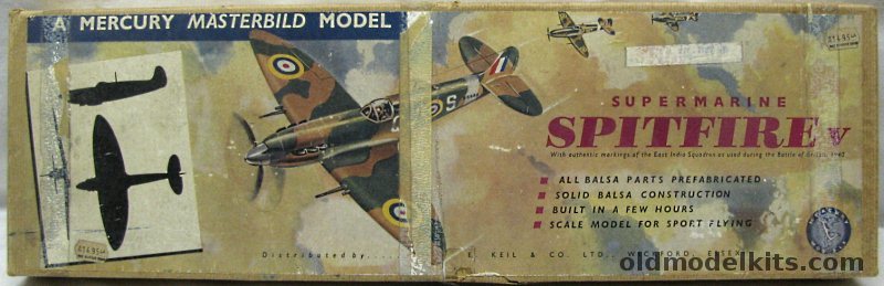 Mercury Models 1/19 Supermarine Spitfire Mk.II & Mk.V - East India Squadron - 23 Inch Wingspan Gas Powered Control Line Flying Model plastic model kit